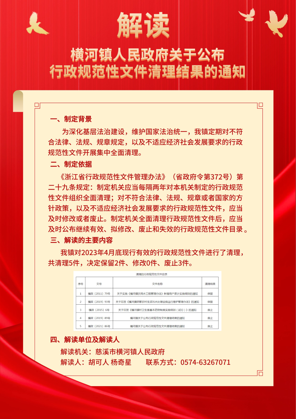 解讀：《橫河鎮人民政府關于公布行政規范性文件清理結果的通知》.png